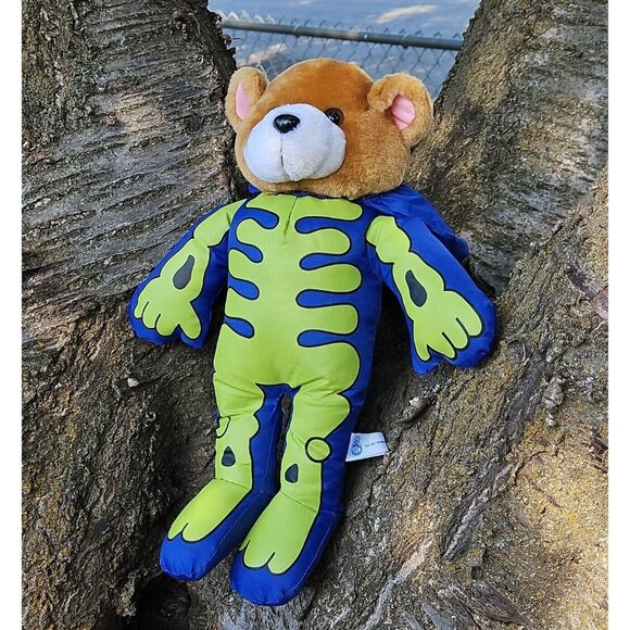 Teddy Bear In Halloween Skeleton Bones Costume Nylon Parachute Stuffed Animal - Picture 3 of 12